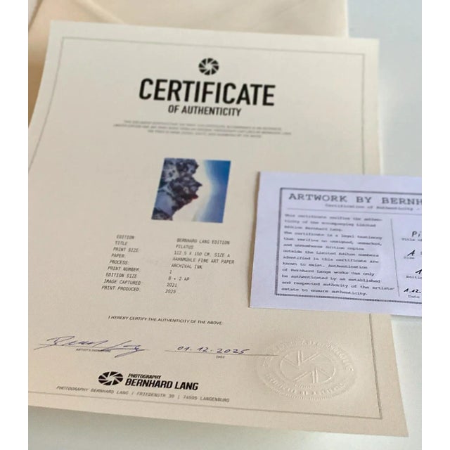 Blue Bernhard Lang, Pilatus Mountain Landscape, Limited Edition Photograph For Sale - Image 8 of 9