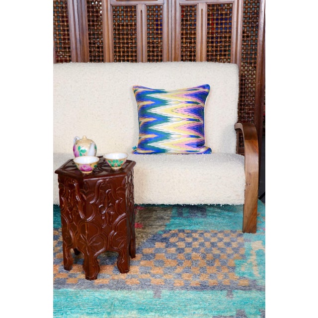 Traditional Blue Majorelle Ikat Pillow For Sale - Image 3 of 3