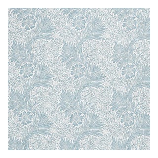 Morris & Co. Pure Marigold Sheer WW Fabric in Soft Blue For Sale