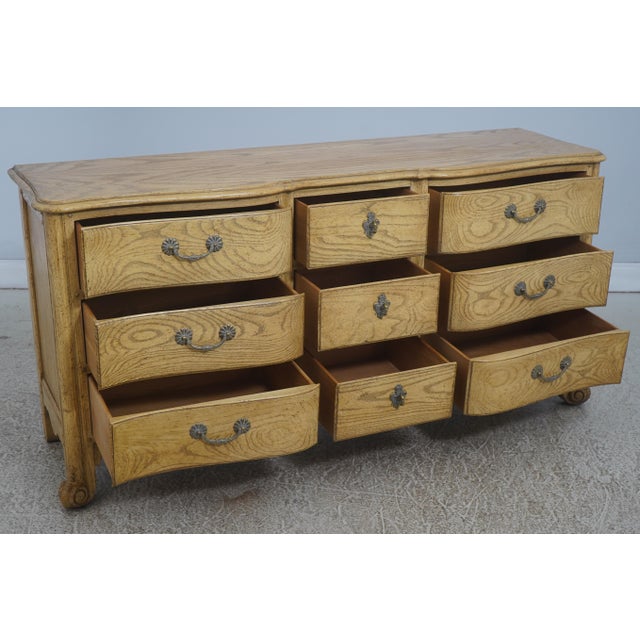 French Baker French Oak 9 Drawer Dresser For Sale - Image 3 of 18