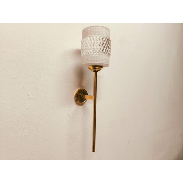 Brass Wall Light with Glass Dome, 1940s For Sale - Image 9 of 11