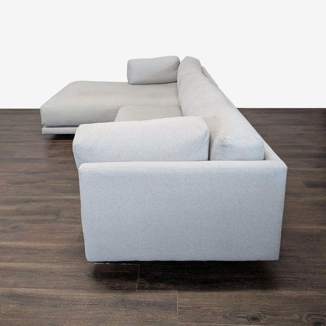 Gray Blu Dot Sunday Modern Light Gray Sectional Sofa With Chaise For Sale - Image 8 of 13