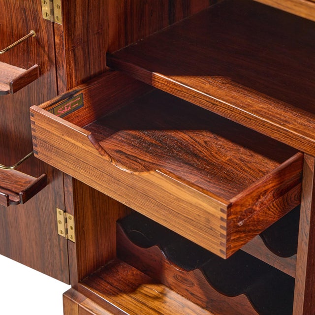 Wood Torbjørn Afdal for Bruksbo Mid Century Danish Rosewood Expanding Bar Cart For Sale - Image 7 of 10