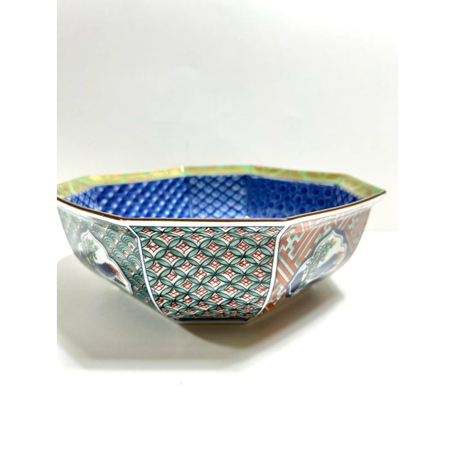 1980s Asian Blue Porcelain Gold Rimmed Bowl Trinket Dish For Sale In Louisville - Image 6 of 11