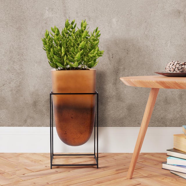 Bronze Euler Vase with Black Iron Stand- Tall For Sale - Image 10 of 11