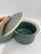 Vintage Studio Pottery Covered Berry Bowl With Lid and Drip Plate, Blue Green Ceramic Colander, Signed Handmade Produce Keeper For Sale In Los Angeles - Image 6 of 13