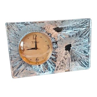 Crystal Table Clock from Daum, France, 1950s For Sale