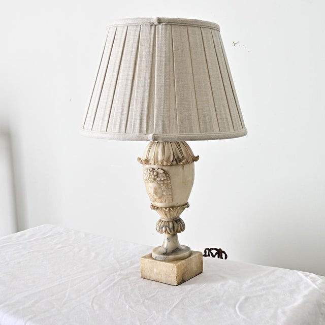 French 19th Century French Carved Marble Table Lamp of Bacchus For Sale - Image 3 of 10