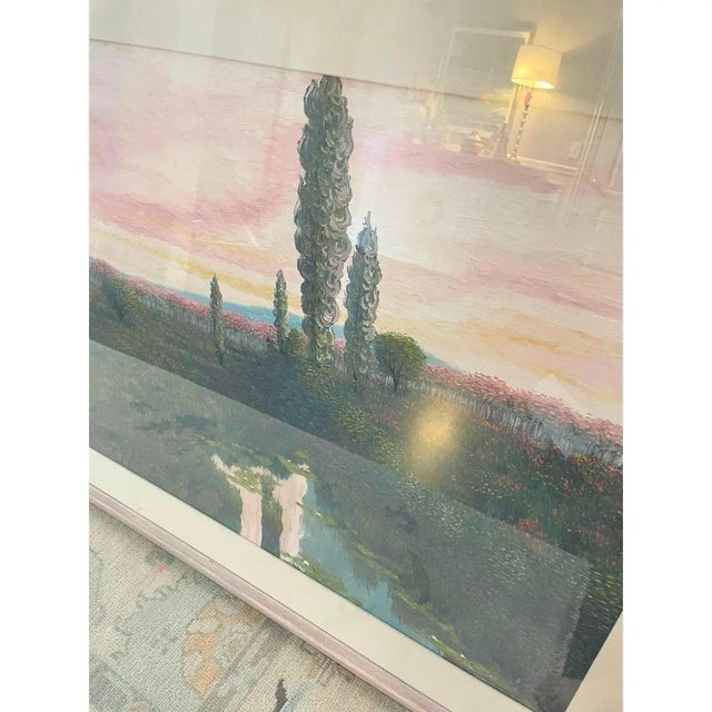 Shabby Chic Extra Large Framed Original Oil Lanscape Painting For Sale - Image 3 of 10