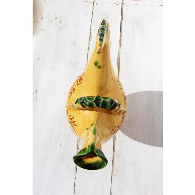 1900 - 1909 1900s Portuguese Rooster Earthenware Aquamanile For Sale - Image 5 of 13