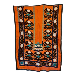 Early 20th Tashkent Silk and Cotton Embroidered Suzani Prayer Rug, Appraised
