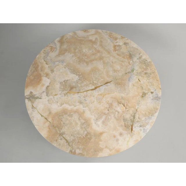 Onyx Center Hall Table With Cold Plated Bronze Base For Sale - Image 9 of 13