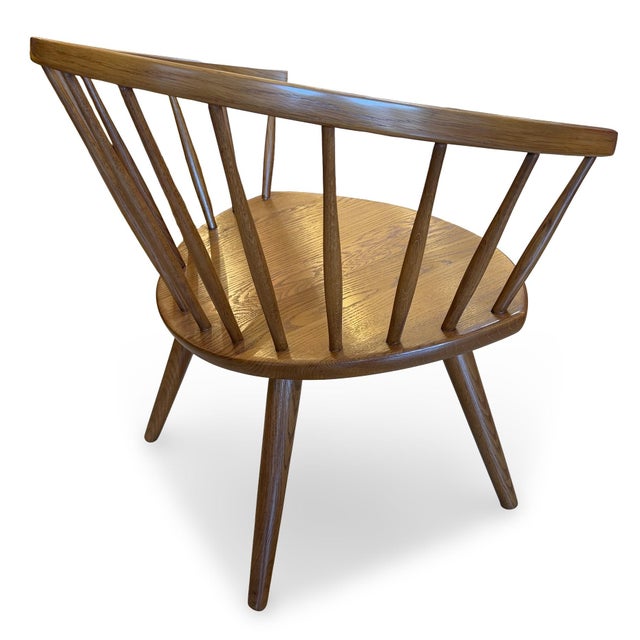 Brown 1950s Scandinavian Modern Yngve Ekstrom Oak Arka Lounge Chair, Sweden For Sale - Image 8 of 15