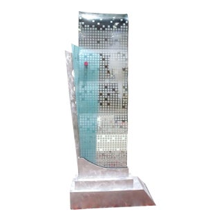 1970s Large 80 Inches Tall Art Glass and Metal Abstract Sculpture For Sale