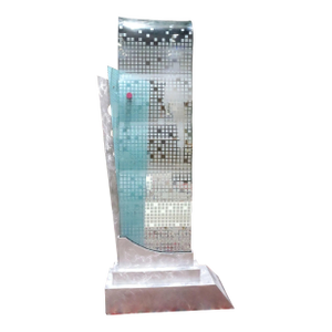 1970s Large 80 Inches Tall Art Glass and Metal Abstract Sculpture