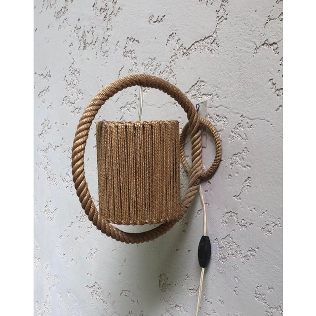 Adrien Audoux and Frida Minet Rope Sconce Audoux Minet, Circa 1960 For Sale - Image 4 of 6