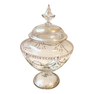 Antique Art Nouveau Glass Bowl, 1890s For Sale