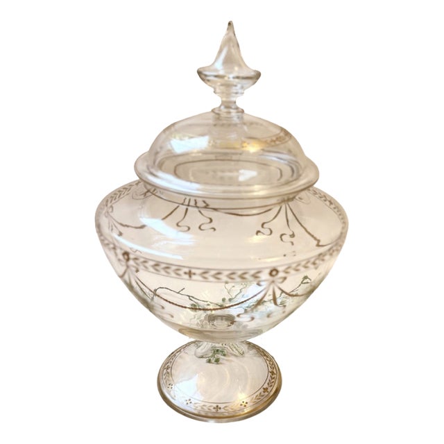 Antique Art Nouveau Glass Bowl, 1890s For Sale