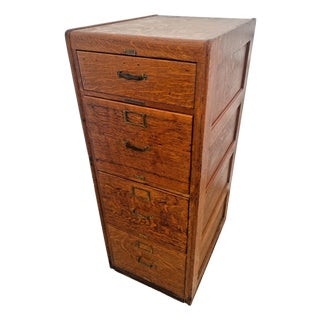 Antique Tiger Oak Filing Cabinet Library Bureau Solemakers Four Drawers 3 Legal Size For Sale