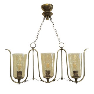 1950s Mid-Century French Horizontal Chandelier in the Style of Jean Royere For Sale