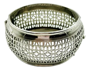 Whiting & Davis Co. Vintage 1970's Signed Wide Hinged Cuff Bracelet
