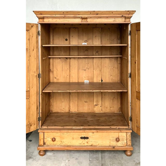 Wood Vintage Austrian Knotty Pine Armoire For Sale - Image 7 of 12