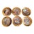 Six Old Master Renaissance Art Cabinet Plates With Gold Exterior Rims For Sale