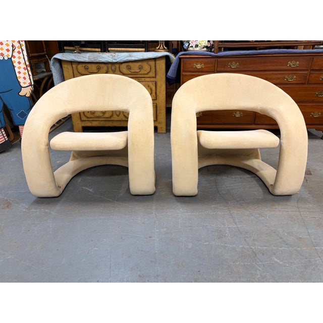 Jaymar 1980s Pair Postmodern Jaymar Cantilever Sculptural Lounge Chairs For Sale - Image 4 of 12