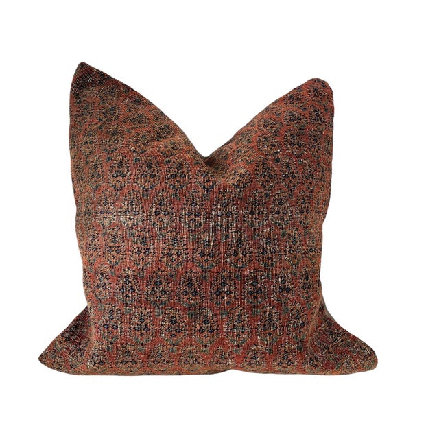 Boho Chic 19th Fragment Herat Paisley Design Pillow Cover 22" by 22" For Sale - Image 3 of 5