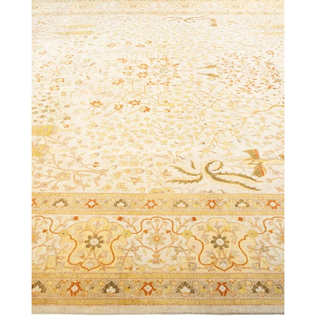 Solo Rugs Mogul, One-of-a-Kind Hand-Knotted Area Rug in Ivory, 9' 2" x 12' 4" For Sale - Image 4 of 8