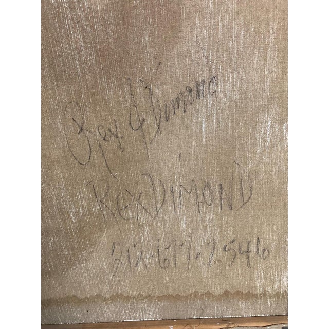 Vintage Modern Mid Century Signed Abstract Oil Painting Gerhard Richter Style For Sale - Image 9 of 9