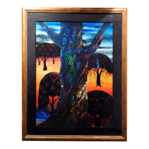 Eyvind Earle "Fire Magic"Commemorative Serigraph Custom Frame Tree