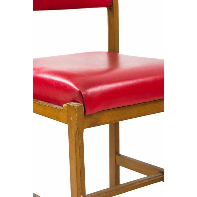Animal Skin Italian Red Leather Chairs, 1970, Set of 6 For Sale - Image 7 of 9