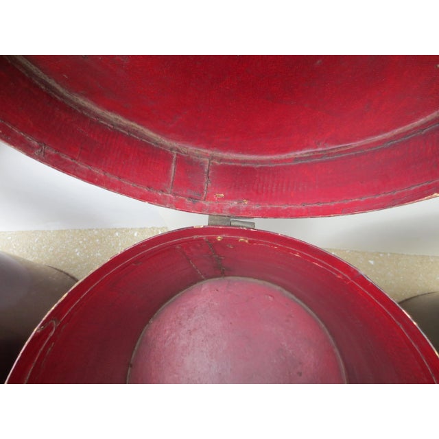 Antique Chinese Leather Luggage Boxes - Set of 3 For Sale In New York - Image 6 of 10