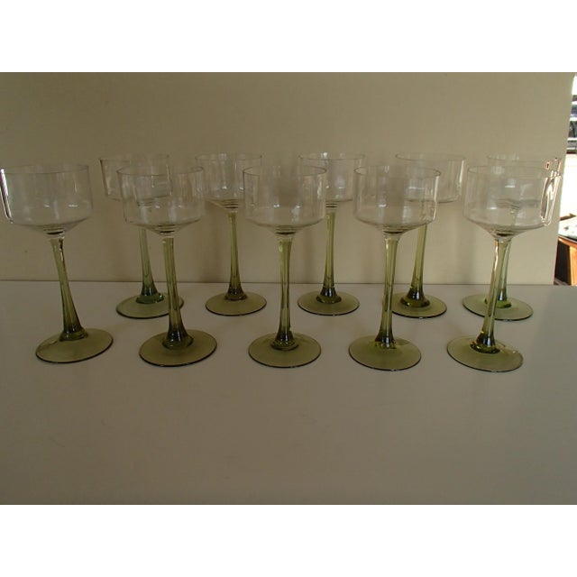 Antique White Wine Crystal Glasses, Set of 10 For Sale - Image 10 of 11