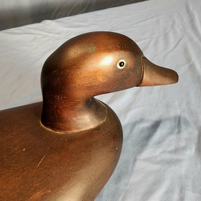 Vintage Carved Hardwood Duck Decoy For Sale - Image 6 of 9