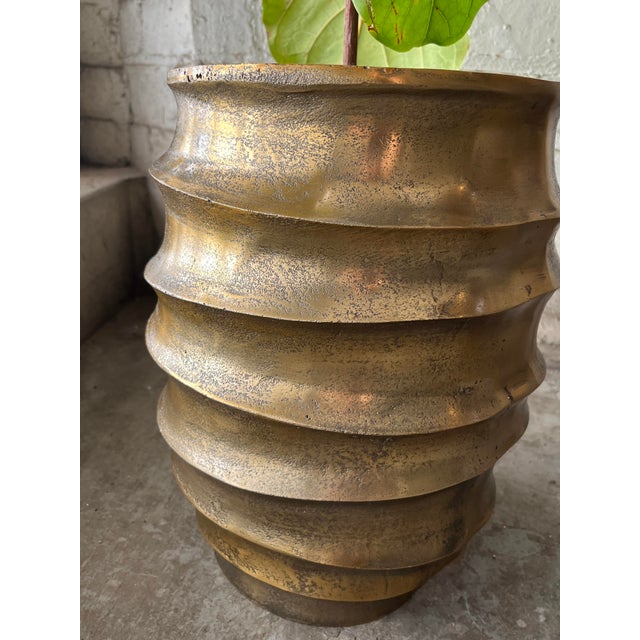 2000 - 2009 Contemporary Bronze Toned Metal Organic Planter For Sale - Image 5 of 9