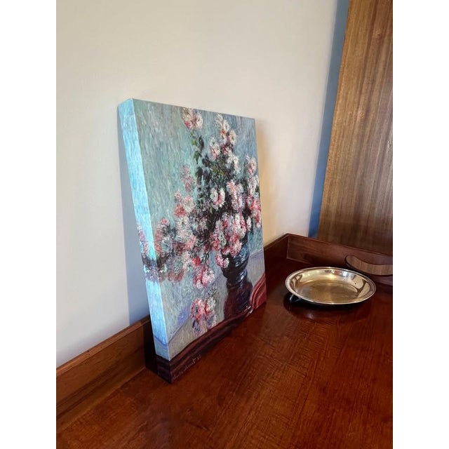 Monet Claude Monet “Chrysanthemums” Canvas Print For Sale - Image 4 of 5