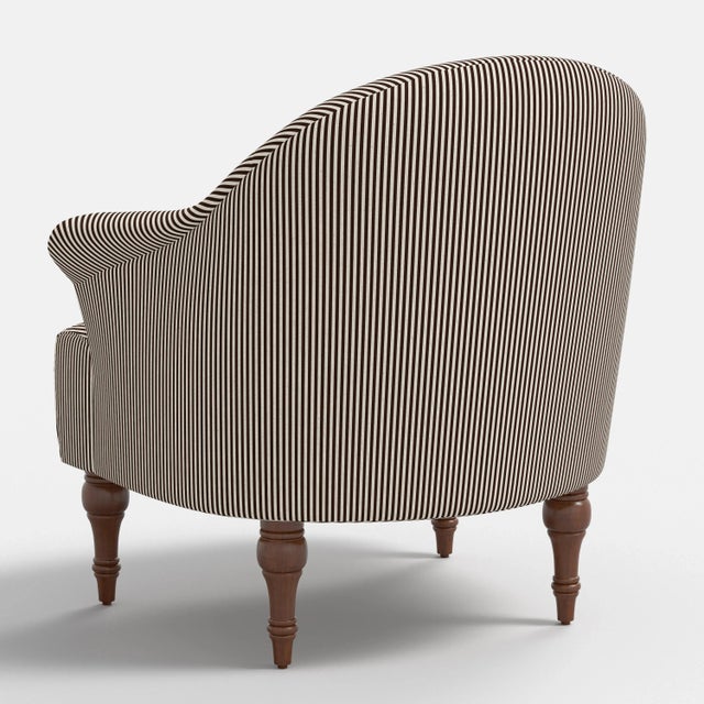 Spritely Home Josephine Chocolate Stripe Armchair For Sale - Image 4 of 7