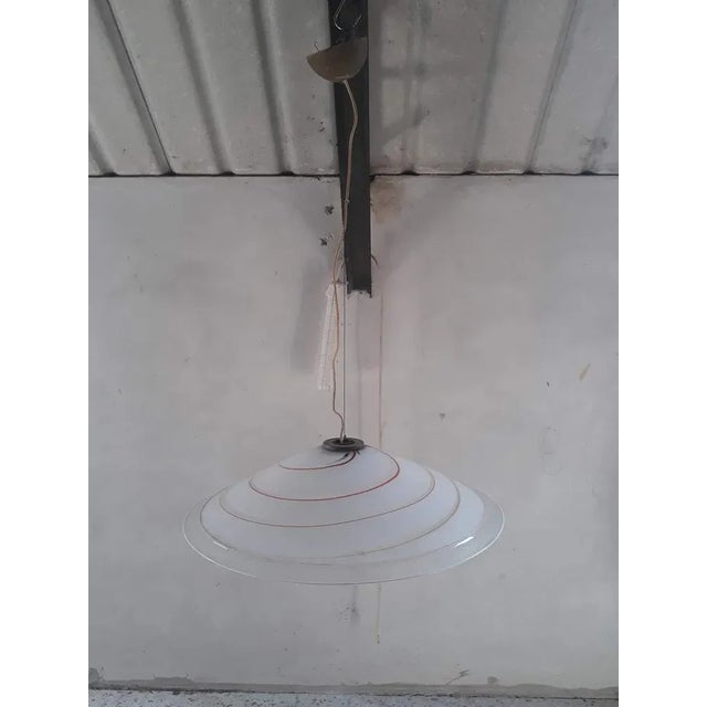 Italian Murano Glass Chandelier with Spiral in Orange-Red Color, 1960s For Sale - Image 3 of 11