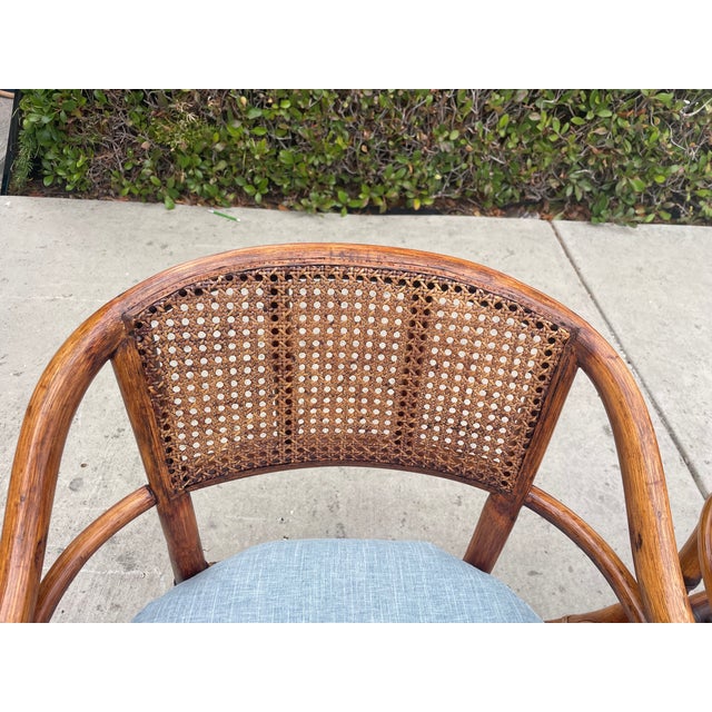 4 Authentic McGuire Vintage Rattan Cane Back Armchairs, Coastal Style For Sale - Image 11 of 14