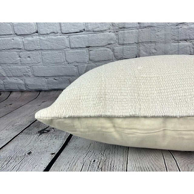 16 x 24 Hemp Pillow Turkish Cushion Natural White Pillow Cushion Cover For Sale - Image 4 of 4
