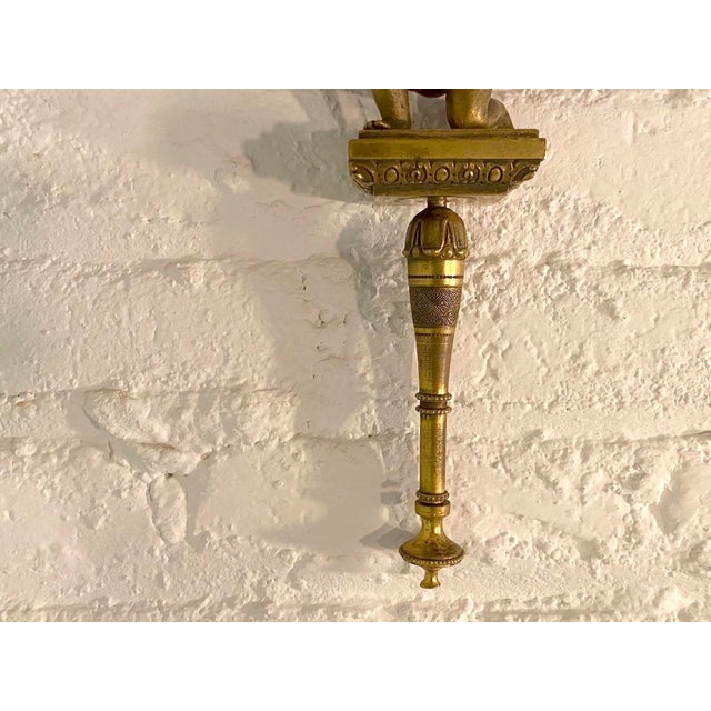 19thC French Neoclassical Bronze Gold Vanity Hand Mirror 1pc For Sale - Image 11 of 12