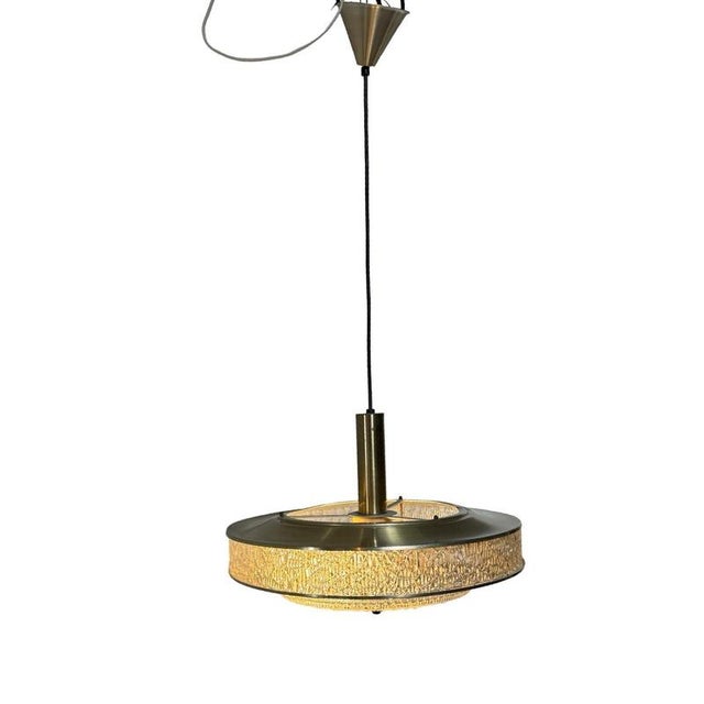 Metal Vintage Pendant Lamp with Glass Side and Bottom from Herda, 1970s For Sale - Image 7 of 11