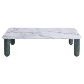 Medium White and Green Marble Sunday Coffee Table by Jean-Baptiste Souletie For Sale