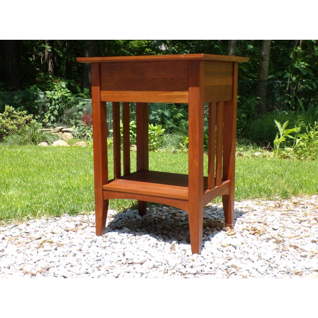 Vintage Ethan Allen American Impressions Cherry Nightstand End Table For Sale - Image 10 of 11
