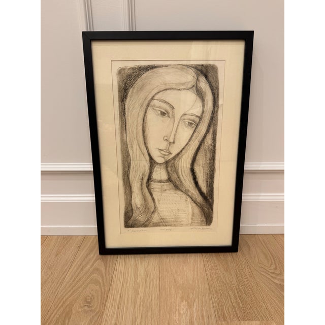 1960s Irving Amen "Reverie" Original Signed Etching - Rare Trial Proof For Sale In Chicago - Image 6 of 8