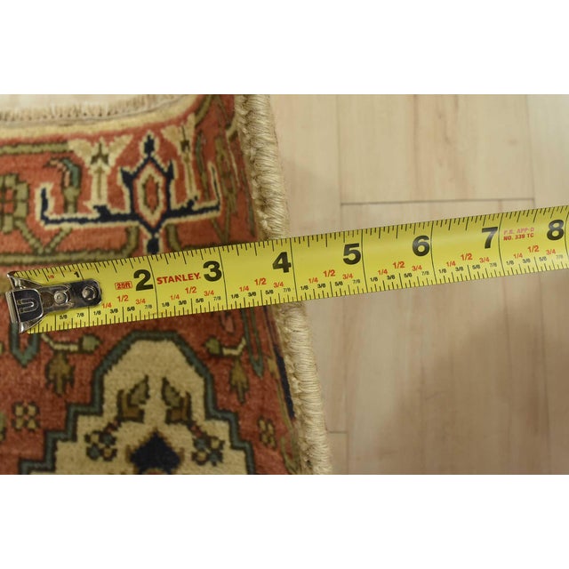 Heriz Runner 2’7” X 8’1” Ivory Wool Tribal Hand-Knotted Oriental Rug For Sale - Image 10 of 12