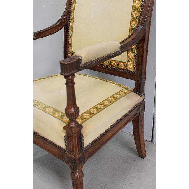 Early 19th Century Walnut Armchair in Louis XVI Style For Sale - Image 5 of 16