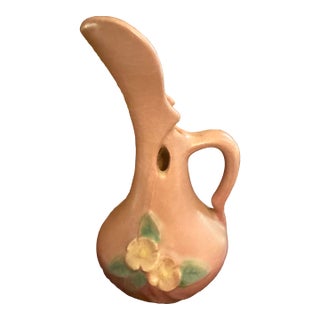 Roseville Mock Orange Pink 1950 Vintage Mid Century Modern Pottery Ewer 916-6 For Sale
